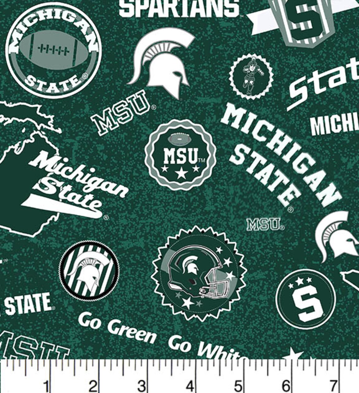 Sykel Enterprises-Michigan State University Cotton Fabric-Michigan State Spartans Home State Cotton Quilting Fabric
